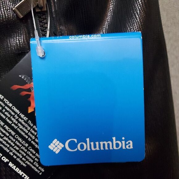 Columbia Omni-Heat waterproof black moto jacket, size large Faux Leather Sz L - Picture 11 of 14